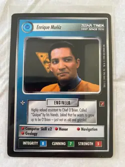 Star Trek CCG 1E Blaze of Glory ENRIQUE MUNIZ Rare Card NEVER PLAYED - Image 1