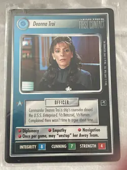 Star Trek CCG 1E First Contact DEANNA TROI Rare Card NEVER PLAYED - Image 1