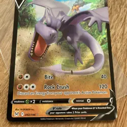 Pokemon Card Aerodactyl V 092/196 Lost Origin SWSH Holo Rare V NM *99p Start* - Image 2
