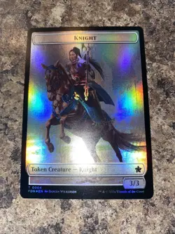FOIL - MTG - Human Knight Double-Sided Token - Foundations - Image 2