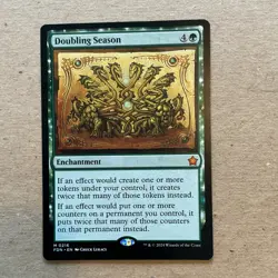 Wizards of the Coast MTG Doubling Season Green Foil Full Art Mythic - Image 1