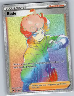 Bede (Secret) 207/202 SWSH01: Sword & Shield Base Set - Pokemon Card - NM - Image 1