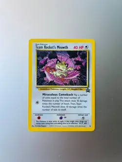 Meowth 18 Promo Team Rocket's Meowth WOTC Black Star Pokemon - Image 1