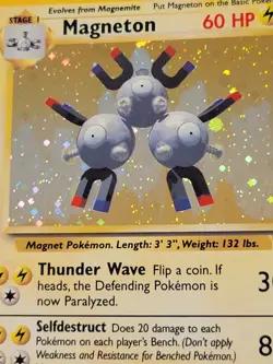 Holo Pokemon Card - Magneton - Base Set 2 9/130 - Image 2