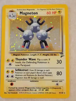 Holo Pokemon Card - Magneton - Base Set 2 9/130 - Image 3