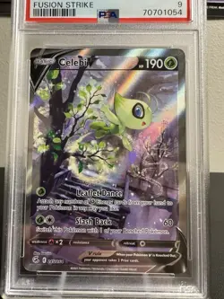 2021 POKEMON SWORD & SHIELD FUSION STRIKE #245 FULL ART/CELEBI V PSA 9 - Image 4