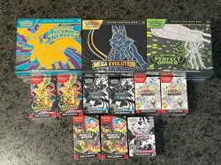 Pokemon Ascended Heroes, Prismatic, Black Bolt, White Flare,12 Box Lot - Image 1