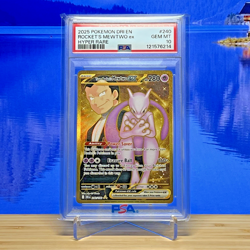 Team Rocket's Mewtwo ex 240 Hyper Rare PSA 10 Pokemon 2025 Destined Rivals Gold - Image 1