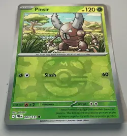 Pokemon Prismatic Evolutions Pinsir Basic #003MBALL Reverse Holo #003/131 - Image 1