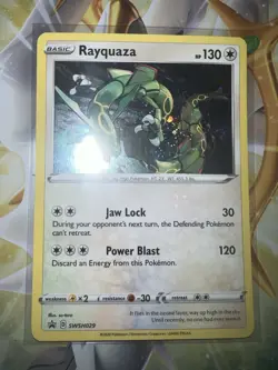 Pokemon TCG Rayquaza - SWSH029 Sword & Shield Black Star Promo NM W/Swirl - Image 1
