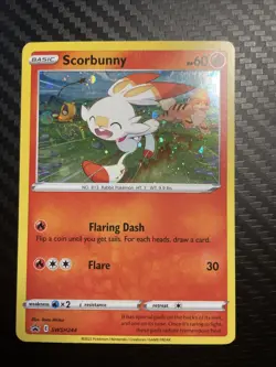 Pokemon TCG Scorbunny Sword & Shield SWSH244 Holo Promo Cosmos Holo Rare Promo - Image 1