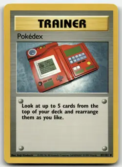 Pokedex 87/102 Uncommon Base Set Unlimited Pokemon Lightly Played - Image 1