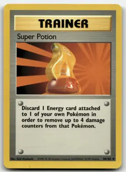 Super Potion 90/102 Uncommon Base Set Unlimited Pokemon Lightly Played - Image 1