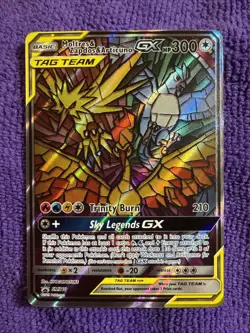 Pokemon TCG Moltres Zapdos & Articuno GX SM210 Hidden Fates - Image 1