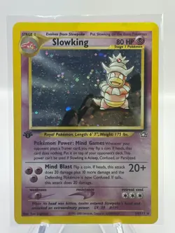 Pokemon English Holo Slowking w SWIRL 1st Edition Neo Genesis 14/111 LP - Image 1