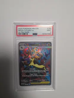 2025 POKEMON MEG EN-MEGA EVOLUTION ULTRA RARE #160 MEGA LUCARIO EX PSA 9 - Image 1