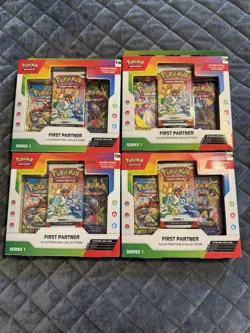 Pokemon First Partner Illustration Collection Series 1 Promo Box (lot of 4) - Image 1