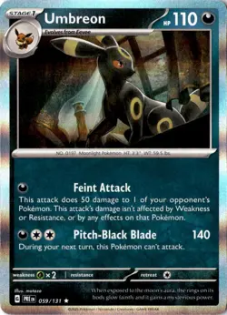Umbreon 059/131 Holo Rare Prismatic Evolutions Pokemon Holo Near Mint - Image 1