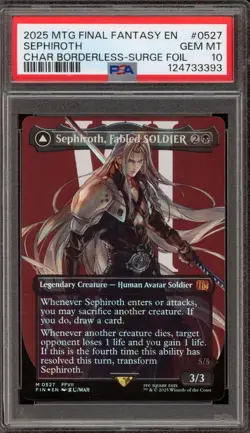 Magic MTG Sephiroth Fabled Soldier CHAR Borderless Surge Foil #0527 PSA 10 - Image 1
