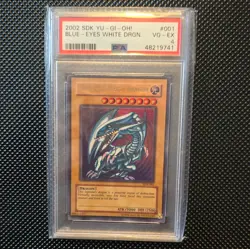 2002 Yugioh Kaiba Deck Blue-Eyes White Dragon SDK-001 Ultra Rare Holo PSA 4 - Image 1