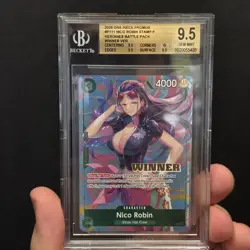 One Piece Heroines Battle Pack Winner Nico Robin BGS 9.5 2026 Promo Stamp - Image 1