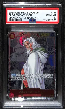 One Piece Silvers Rayleigh Alternate Art Manga OP08-118 Japanese PSA 10 - Image 1