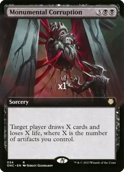 MTG Borderless CMD: Phyrexia: All Will Be One ONC Monumental Corruption MINT - Image 1