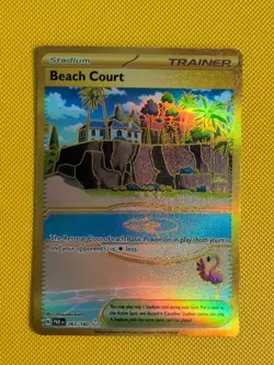 Beach Court 263/182 Paradox Rift Gold Rare Full Art Pokemon Card - Image 1