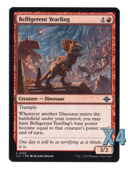MTG-NM Playset(X4)-Belligerent Yearling-133-The Lost Caverns of Ixalan - Image 1