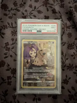 Pokemon 2019 Sun & Moon Cosmic Eclipse Mimikyu Secret Rare Holo 245/236 PSA 9 - Image 1