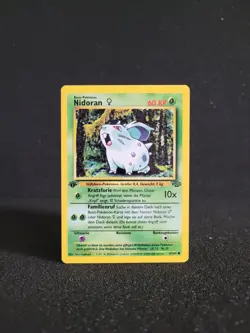 Pokemon Karte Nidoran - 1. Edition Near Mint+ - 57/64 Dschungel Set (Jungle) - Image 1