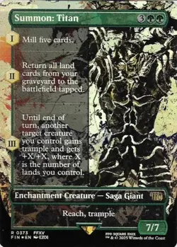 MTG - Summon: Titan *Borderless Foil* -Final Fantasy - FIN Set. N/M 373 - Image 1