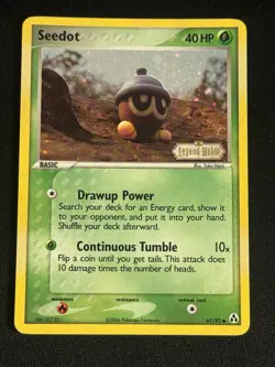 Seedot 61/92 Legend Maker Reverse Holo Pokemon Stamped - Image 1