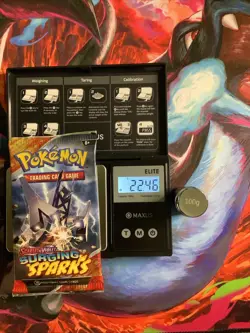Heavy 22.46g Pokemon TCG Surging Sparks Booster Pack Factory Sealed - Image 1