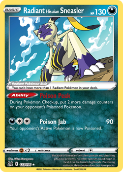 Radiant Hisuian Sneasler 123/196 Radiant Rare Lost Origin Pokemon Near Mint - Image 1