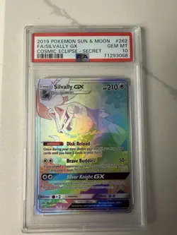 2019 POKEMON SUN & MOON COSMIC ECLIPSE SECRET #262 FULL ART/SILVALLY GX PSA 10 - Image 1