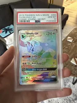 2019 POKEMON SUN & MOON COSMIC ECLIPSE SECRET #262 FULL ART/SILVALLY GX PSA 10 - Image 2