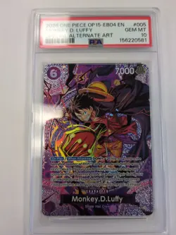 One Piece Monkey.D.luffy Sp Alt Art St26-005 PSA 10 - Image 1