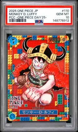 Monkey D. Luffy PSA10 2025 One Piece Japanese One Piece Day'25- #110 - Image 1