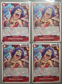 One Piece TCG English 4x playset of OP06-003 Emporio.Ivankov - Image 1