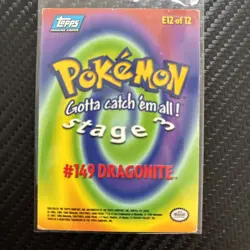 1999 Topps Pokemon the First Movie Dragonite Stage 3 Card #E12 #149 - Image 2