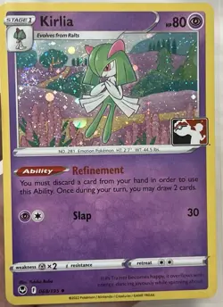 Kirlia Cosmos Holo W Swirl Pokemon Prize Pack Series Promo Pokemon Card NM - Image 1
