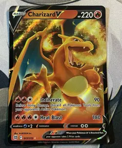 Charizard V 017/172 Brilliant Stars NM Ultra Rare Pokemon Card NM/LP - Image 2
