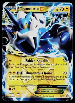 Pokemon Card - Thundurus EX (Team Plasma) Black And White Promo BW81 Holo Promo - Image 1