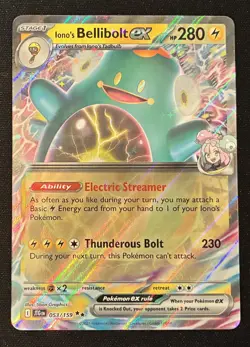 Iono's Bellibolt EX 053/159 Journey Together Holo Pokemon TCG Card NM Near Mint - Image 1
