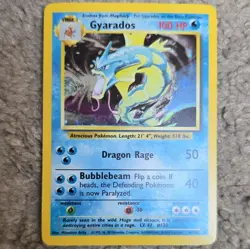 Pokemon Gyarados Base Set Holo Rare 6/102 English 100 HP 1999 Card - Image 1