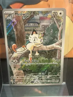 Meowth 106/94 Full Art Secret Rare Phantasmal Flames Pokemon Card NM - Image 1