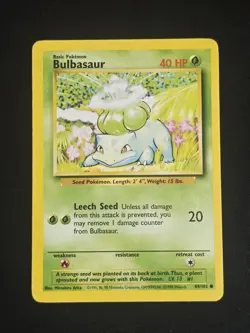 Pokemon TCG Bulbasaur Base Set Vintage Card 44/102 WOTC - Image 1