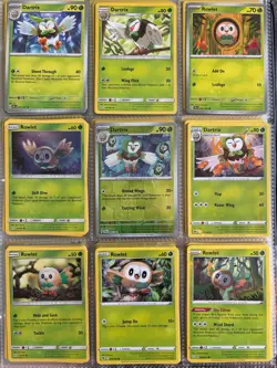 Pokemon Card Species Set Lot - 9x Unique Cards / Rowlett Family - Image 1