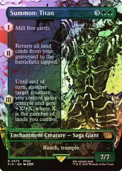 Summon: Titan Foil Borderless Final Fantasy MTG NM - Image 1